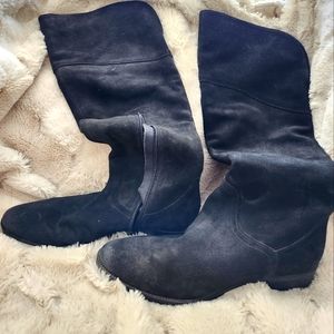 Suede over knee boots